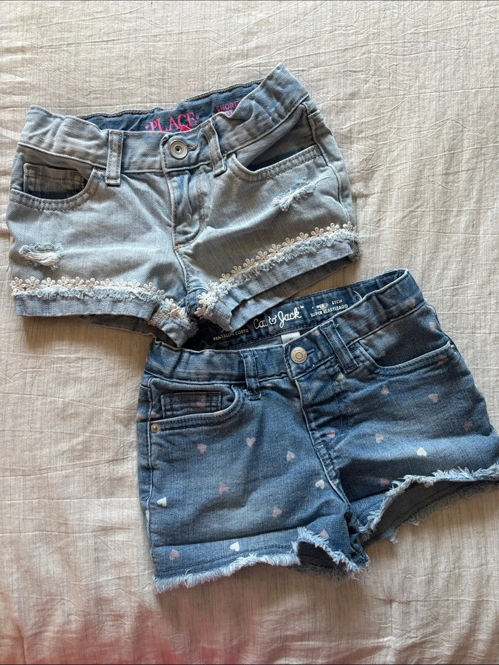 The Children's Place & Cat & Jack Girls' Denim Shorts Set Size 5T